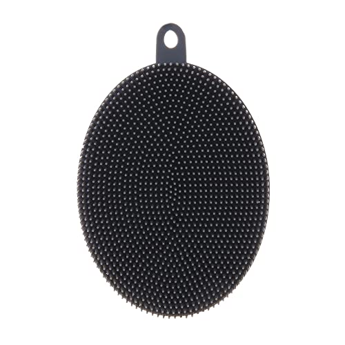 Image of YBM HOME Silicone Dish Scrubber Brush, 12091-1, Gray, Round