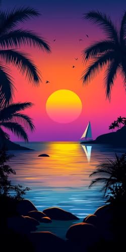 Kit Broderie 5D Peinture Diamant Loisirs Créatifs Adultes paysage coucher de soleil