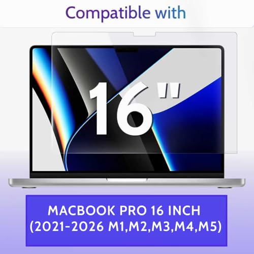 Image of Peslv 3-Pack Anti Blue Light Screen Protector for MacBook Pro 16 Inch(2021-2026, M1, M2, M3, M4, M5), 16.2 inch Mac Laptop Glare Filter Uv Blocker Shield Cover Eye Protection Film