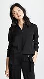 Vince Damska bluzka Slim Fitted Blouse o wąskim kroju, czarny, M