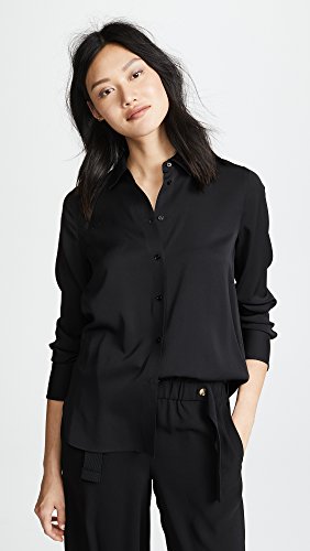 Vince Women's Slim Fitted Blouse, Black, Small