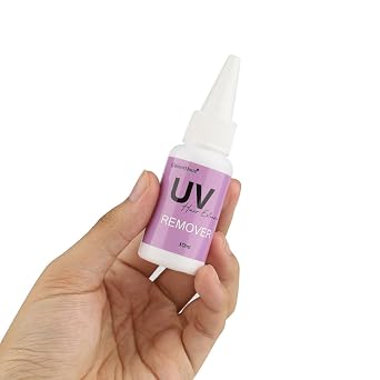 30ml UV Hair Glue Remover Hair Extension Super Fast Remover Safe Solution Adhesive Remover UV Curing Glue Remover for Invisible Hair Extensions Eyelashes Extensions UV LED Hair Extensions