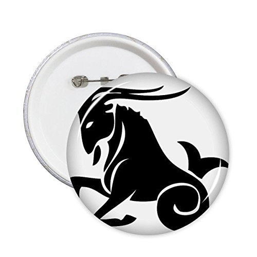 Badge Capricorne signe astro zodiaque bouton épingle rond noir et blanc lot de 5