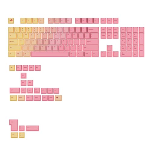 Image of Glorious Gaming - GPBT Gradient Keycaps for Custom Mechanical Keyboards, No Fade Dye-Sublimated, Fits 100%, 75% 65% 60%, PBT Polymer, Fits ANSI & ISO, Supports Windows & macOS - Grapefruit