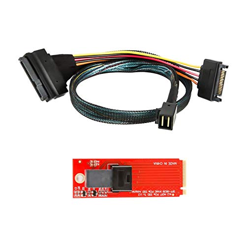 CableCreation 1 Pcs SFF-8639 to SFF-8643 Cable & 1 Pcs SFF-8639 to SFF-8643 Adapter, M.2 to U.2 Adapter, Compatible with Intel SSD 750 P3600 P3700