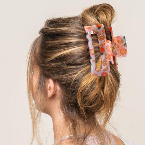 Pinzas para cabello Summer Fruit, pinzas de garra naranjas para mujer, pinzas para cabello antideslizantes para niña, accesorios para cabello para fiesta temática primavera verano (02) miniatura 6