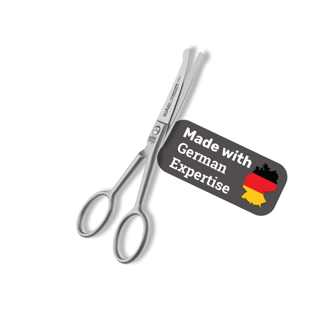 Premium Pfotenschere 12 cm gebogen für Hunde | Abgerundete Schere, Gebogene Schere, Klein und Präzis
