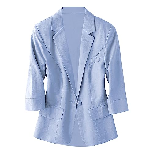 Veste de costume femme anti-chaleur blazer respirant coton et lin bureau