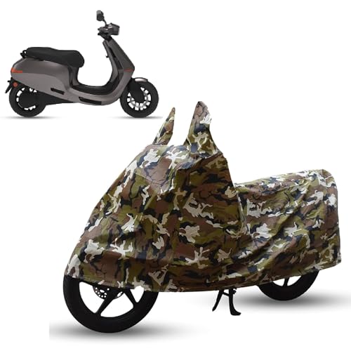 Image of Sulfar Bike Cover for Ola Electric S1 Air (EV) (Electric Scooter) | Waterproof, Dustproof & UV Protected | All Weather Two Wheeler Cover (Army Green) New 2026 Variants
