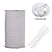 Produktbild Suweir Breit Weiß Elastisch Band Zum Nähen und Handwerk Gummiband Elastische Schnur für Bekleidung, DIY Homemade Makenseil mit 20 Stück Nasenbrückenclips Großhandel (5mm,92cm)