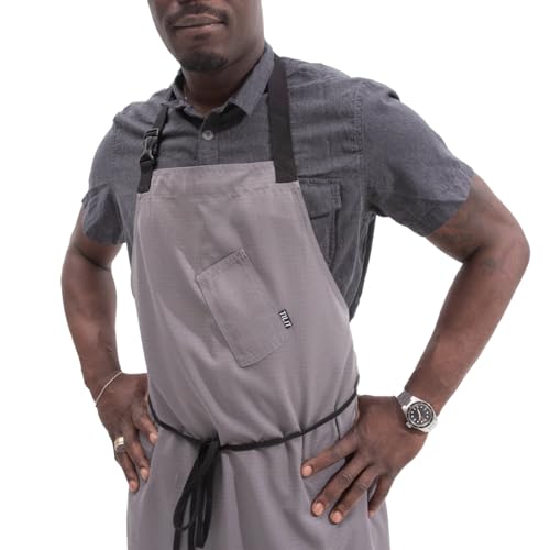 TILIT Supply Apron (Gray, One Size Fits All) | Premium Chef Apron with Pockets, Unisex Apron for Men and Women | Quality Design and Functionality