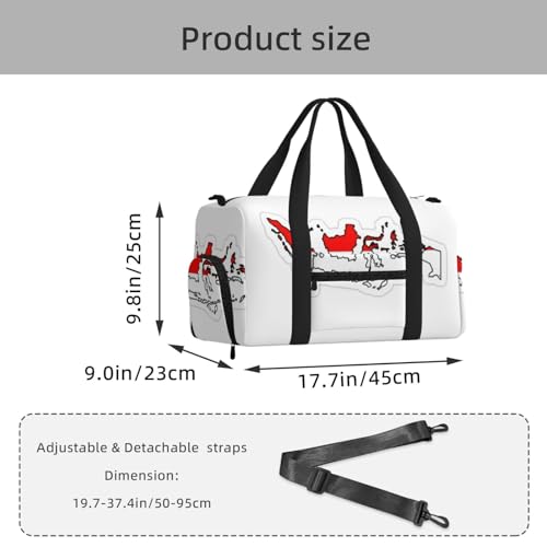 Bolsa cruzada de mano con diseño de mapa de Indonesia y bolso bandolera casual 3