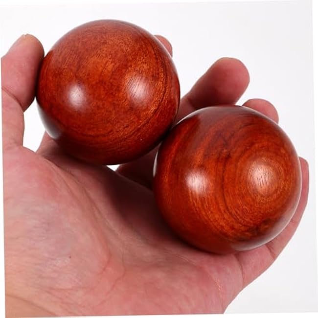 Totority 2Pcs Hand Exercise Wooden Baoding Balls Muscle Stretch Balls for Finger Massage and Strength Training Practical Hand Training Tool for Dexterity and Injury