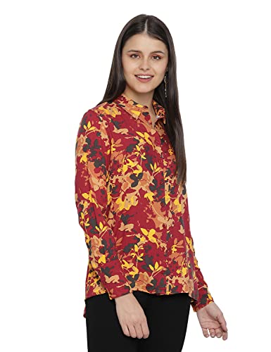 Image of oxolloxo Garden Fused Tropical Print Women Shirt