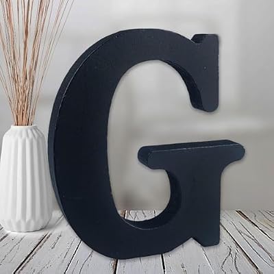 حرف خشبي G قائم – أسود 6 بوصة