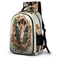 TPISLI Giraffe Backpacks for School Boys Girls Rucksack Kids School Bag with Animal Giraffe