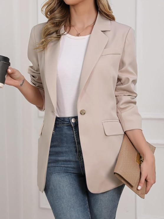 Fashionable Light-Colored Slimming Blazer, Suitable for Everyday Casual Outfits