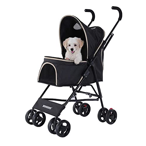 ROODO Dog Stroller Cat Stroller Pet Stroller Lightweight Compact Portable Jogger Umbrella Travel Pet Stroller for Small…