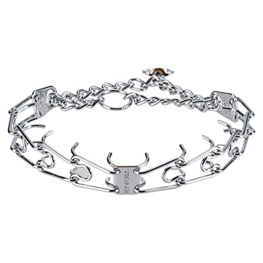 Herm Sprenger Ultra-Plus Prong Dog Training Collar Steel Chrome Plated Dog Prong Collar 3.0 mm x 22", Pinch Collar for Dogs, Dog Correction Collar