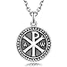 CROSS CHI-RHO JESUS CHRIST NAME BIBLE VERSE JN8:12 STERLING SILVER MEDAL PENDANT