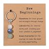 GINAZL Natural Crystals Keychain Gift for New Beginnings, New Beginnings Gifts for Coworker Anxiety Relief Keychain for Women
