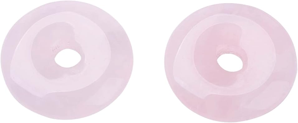 Mega Pet 5Pcs Natural Gemstones Pendants 30mm Donut Shape Flat Round Gemstone Charms for DIY Bracelet Necklace Jewelry Making