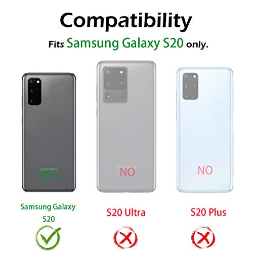 Dexnor for Galaxy S20 Case with Screen Protector Clear 360 Full Body Rugged Protective Shockproof Hard Back Cover Heavy Duty Defender Bumper Case for Samsung Galaxy S20 5G 6.2\" - Black