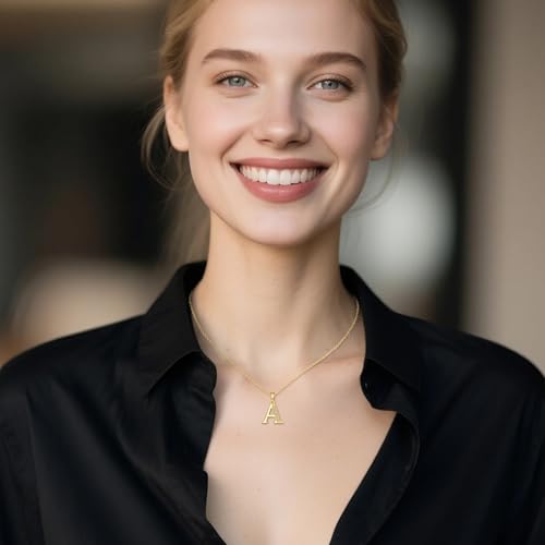 KECHO 14K Solid Gold Diamond Initial Pendant Necklace Real Yellow Gold Alphabet Charm Jewelry Dainty Letter Gift for Women3