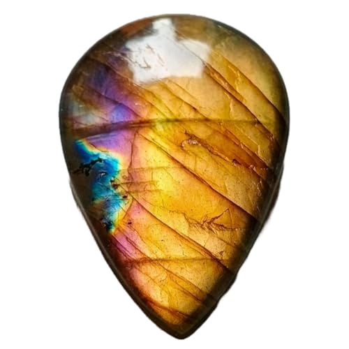 Labradorite jaune naturelle 38x26x6 mm pour fabrication de bague et pendentif