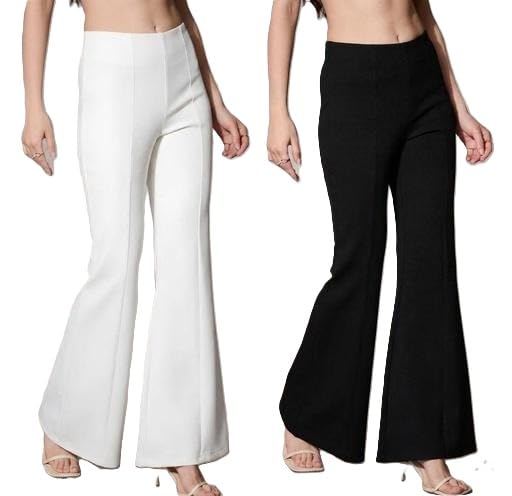 Women Fashionable Look Flared SBT_Pants_ Pack of 2 Comfortable Daily Use Soft Fabric Relaxed Fit Bottoms Set-picture-28
