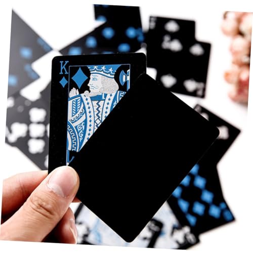 Gatuida wasserdichte PVC Spielkarten Set Blau Kreative Langlebige Poker Karten Biegsam Robust für Familie und Freunde Inklusive Praktischem Papierbox Vielseitig für Blackjack Bridge Poker – Bild 4