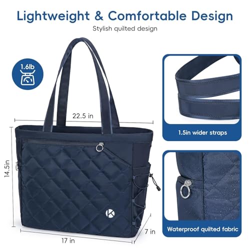 Tennis Tote Bag with Shoe Compartment - Extra-Large Quilted Pickleball Bag Ho...3