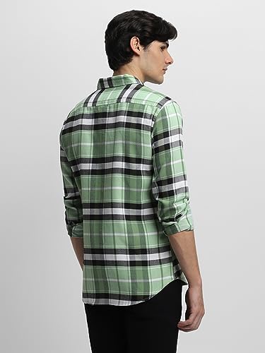 Image of Dennis Lingo Men's Cotton Checke Regular Fit Shirt