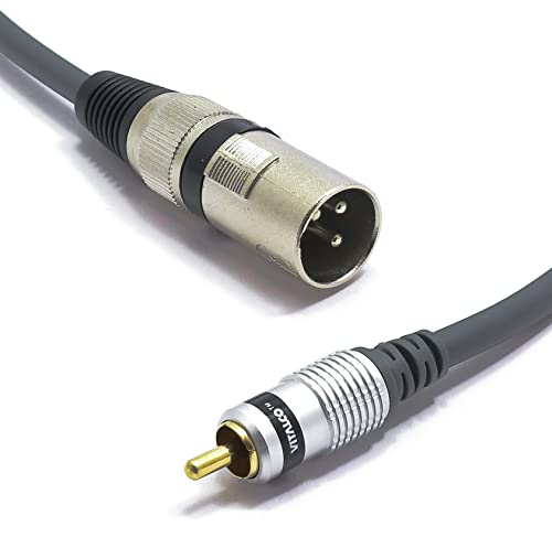 VITALCO XLR Macho a RCA 1,5m Adaptador XLR de 3 Pines a RCA conectore Mono Audio 3 pin Cable de Micrófono