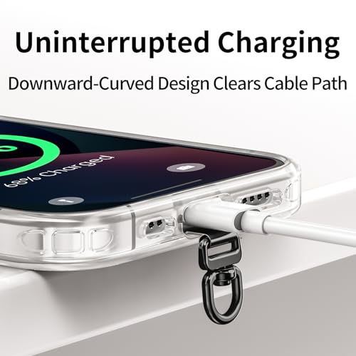 Image of saxsion Phone Tether Tab & Lanyard Tab, 360 Swivel Clip - Ultra Thin Stainless Steel Universal Patch for All Phone Cases