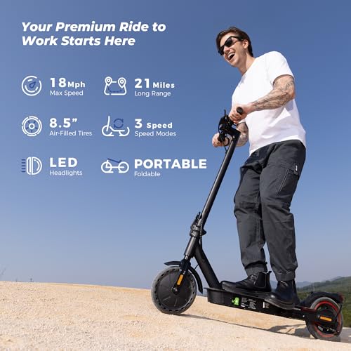 Image of Electric Scooters - Electric Scooter for Adults, 500W /1500W Motor, 18 /21 /25 Max MPH, 21 /28 Miles Range, APP Control, Cruise Control, Lightweight Foldable E-Scooter