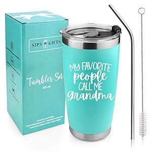 My Favorite People Call Me Grandma, Birthday Christmas Mother’s Day Gift for Grandmother -20 Ounce Insulated Stainless…
