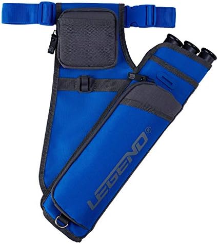 LEGEND First Archery Quiver Case for Arrows – Target Shooting Hip Quivers with Adjustable Belt & 3 Arrow Tubes – Durable Nylon Material with T-Slot & Storage Pockets for Accessories, Tools, Score Card LEGEND First Archery Quiver Case for Arrows – Target Shooting Hip Quivers with Adjustable Belt & 3 Arrow Tubes – Durable Nylon Material with T-Slot & Storage Pockets for Accessories, Tools, Score Card