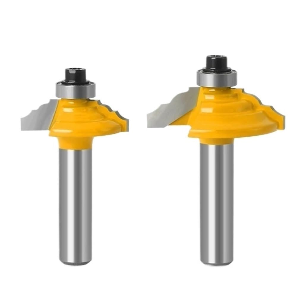 4 Pezzi Set Frese Legno, Codolo Acciaio Carbonio Ø8Mm, Con Cuscinetto | Frese di linea durevoli