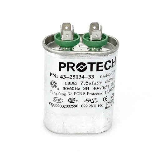43-25134-33 -Rheem OEM Oval Replacement Dual Run Capacitor 7.5 + 5 