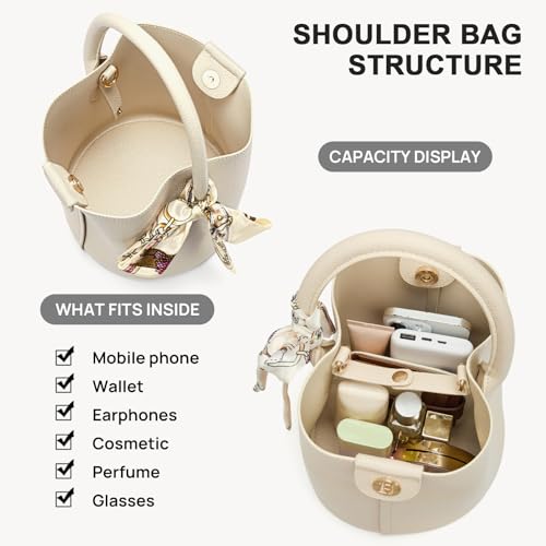 BOSTANTEN Small Crossbody Bags for Women Vegan Leather Mini Bucket Handbag Removable Shoulder Strap4