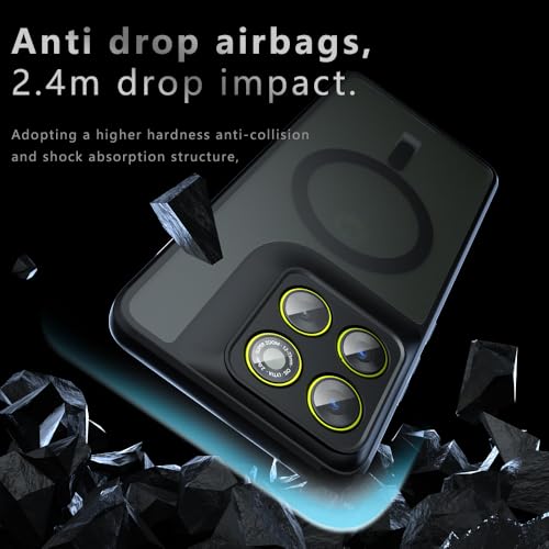 Image of QUIETIP Magnetic Case for Motorola Edge 70 Fusion,[Compatible with MagSafe] Translucent Matte Drop Protection Cover,Black