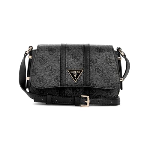GUESS Noreen - Mini solapa cruzada, Coal Logo,...