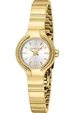 Roberto Cavalli Roberto Cavalli - Reloj de Pulsera para Mujer de Cuarzo a la Moda, Pulsera y Caja de Acero Inoxidable de Color Dorado, Esfera analógica Gris – RC5L155M0055