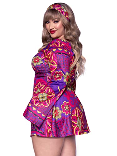 Image of Leg Avenue Women's 2 Pc Hippy Girl Costume for Women Hippie Dress With Headband