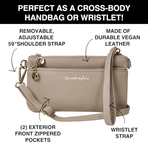 Image of Save the Girls Cell Phone Purse - Touch Screen Women's Crossbody Bag - Clutch Purses for Women (Bella)