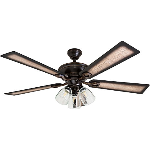 Prominence Home Glenmont, 52 Inch Farmhouse LED Ceiling Fan with Light, Pull Chain, Three Mounting Options, Dual Finish Blades, Reversible Motor - 40278-01 (Oil-Rubbed Bronze) - Image 10