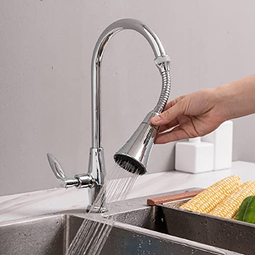 Image of 360 Degree ABS Plastic Tap Aerator Saving Sprayer Head Water Swivel Faucet Extender Rotatable Bubbler 2 Modes for Bathroom Kitchen (Long)