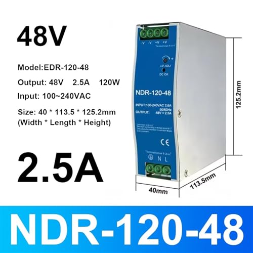 Alimentation à découpage 12V 24V 48V AC DC NDR-120W pour tableau - 2