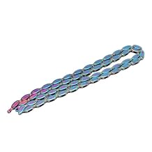 Fydun Single Speed Chain, Bike for Fixed Gear BMX Bikes 1 Cycling Rugby Design Rainbow Str and 100 Links Silent Manganese Steel
